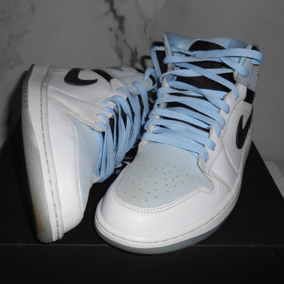 Men's Air Jordan 1s Ice Blue/White - Picture 8 of 14